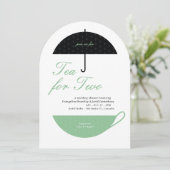 2つののクラシック茶結婚シャワー招待状のお茶 招待状 (スタンド正面)