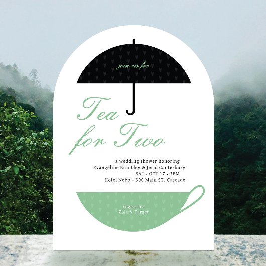 2つののクラシック茶結婚シャワー招待状のお茶 招待状