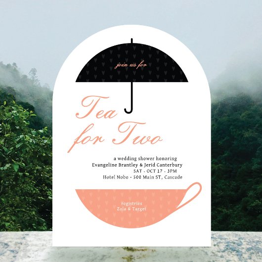 2つののクラシック茶結婚シャワー招待状のお茶 招待状