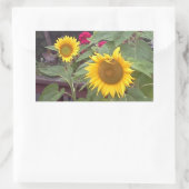 2つのひまわりが描かれた長方形のステッカー 長方形シール (バッグ)