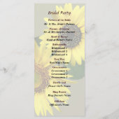 2つのひまわり同じ違う結婚式 プログラム (裏面)