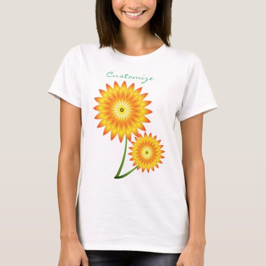 2つのひまわり植物サンダー_コーブ Tシャツ (正面)