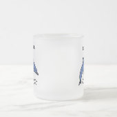 2つのよくはしゃぐイルカサーフィンザウェーブズ フロストグラスマグカップ (中央)