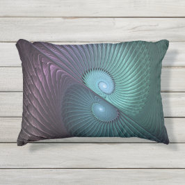 2つのらせん状カラフルモダン抽象芸術フラクタル アウトドアクッション