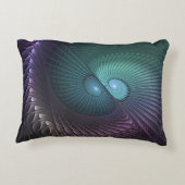 2つのらせん状カラフルモダン抽象芸術フラクタル アクセントクッション (裏面)