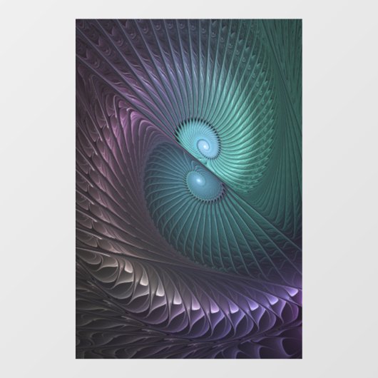 2つのらせん状カラフルモダン抽象芸術フラクタル ウィンドウサイン (シート)