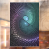 2つのらせん状カラフルモダン抽象芸術フラクタル ウィンドウサイン (シート2)