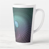 2つのらせん状カラフルモダン抽象芸術フラクタル カフェラテマグ (右)