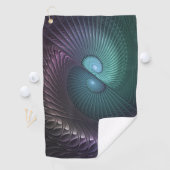 2つのらせん状カラフルモダン抽象芸術フラクタル ゴルフタオル (インサイチュ)