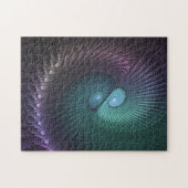 2つのらせん状カラフルモダン抽象芸術フラクタル ジグソーパズル (横)