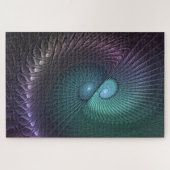 2つのらせん状カラフルモダン抽象芸術フラクタル ジグソーパズル (横)