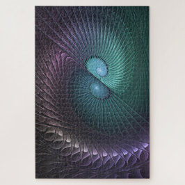 2つのらせん状カラフルモダン抽象芸術フラクタル ジグソーパズル