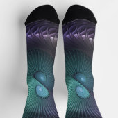 2つのらせん状カラフルモダン抽象芸術フラクタル ソックス (上部)