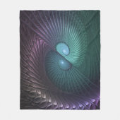 2つのらせん状カラフルモダン抽象芸術フラクタル フリースブランケット (正面)