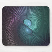 2つのらせん状カラフルモダン抽象芸術フラクタル マウスパッド (正面)