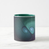 2つのらせん状カラフルモダン抽象芸術フラクタル マグカップ (中央)