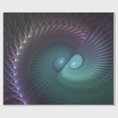 2つのらせん状カラフルモダン抽象芸術フラクタル ラッピングペーパー (フラット)