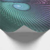 2つのらせん状カラフルモダン抽象芸術フラクタル ラッピングペーパー (角)