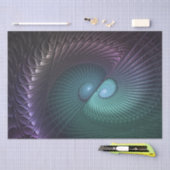 2つのらせん状カラフルモダン抽象芸術フラクタル 薄葉紙 (クラフト)