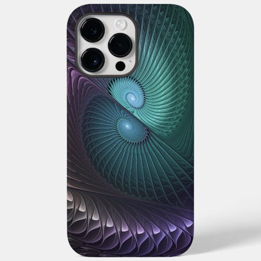 2つのらせん状カラフルモダン抽象芸術フラクタル Case-Mate iPhoneケース (裏面)