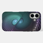 2つのらせん状カラフルモダン抽象芸術フラクタル Case-Mate iPhoneケース (裏面 (横))