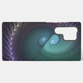 2つのらせん状カラフルモダン抽象芸術フラクタル SAMSUNG GALAXYケース (裏面横)