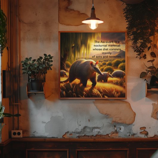 2つのアアルドヴァルクテンダーアンテーター母性愛 ポスター