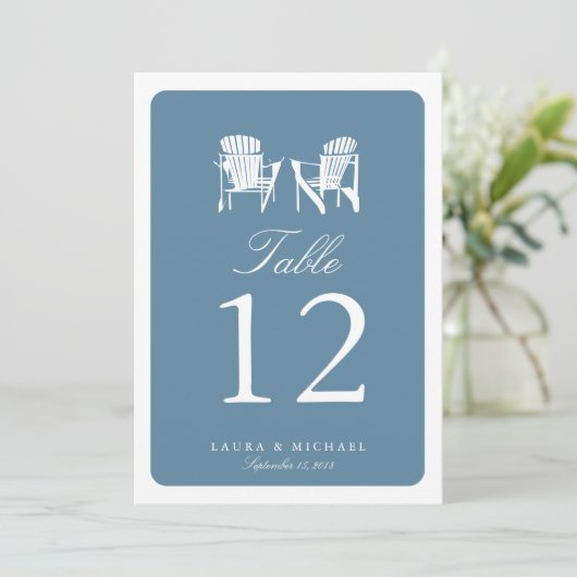 2つのアディロンダックチェア | テーブル番号 招待状 (スタンド正面)