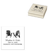 2つのアディロンドバックチェアレイクまたはビーチ結婚式 ラバースタンプ (押印)