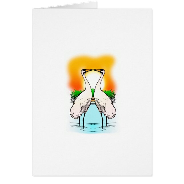 2つのアメリカシロヅルの接吻 (正面)