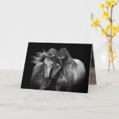 2つのアンダルシアの牡馬 – 馬のグリーティングカード カード (黄色い花)