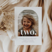 2つのアーチ型フォト誕生日 招待状