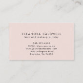 2つのイニシャルモノグラムバラ金ゴールドロゴ赤面ピンク 名刺 (裏面)