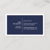 2つのイニシャル付きボックスのロゴ濃い青 名刺 (裏面)