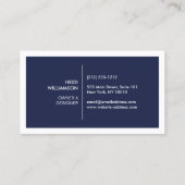 2つのイニシャル付きボックスのロゴ濃い青 名刺 (裏面)