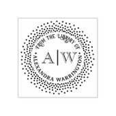 2つのイニシャル ドット フレーム #2CA 図書館の本 ラバースタンプ (インプリント)