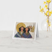 2つのインディアンカラフルノートカード カード (黄色い花)