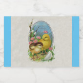 2つのイースターチックス孵化卵かわいらし花ブルー フードラベル (シングルラベル)