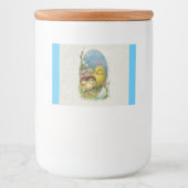 2つのイースターチックス孵化卵かわいらし花ブルー フードラベル (正面)