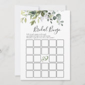 2つのウェディングシャワーゲーム エレガントなユーカリカード 招待状 (正面)