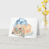 2つのウサギの挨拶状 カード (黄色い花)