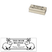 2つのウサギ – この本は属する(Ex Libris) ラバースタンプ (押印)