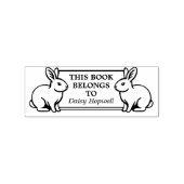 2つのウサギ – この本は属する(Ex Libris) ラバースタンプ (インプリント)