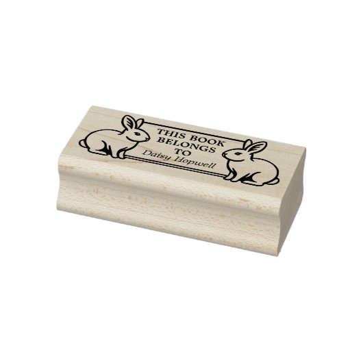 2つのウサギ – この本は属する(Ex Libris) ラバースタンプ (スタンプ)