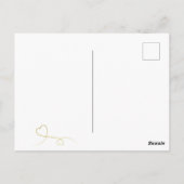 2つのエレガントなゴールドハート | 結婚式のお礼 ポストカード (裏面)