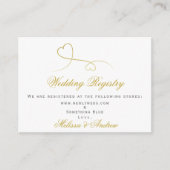 2つのエレガントなゴールドハート | 結婚式のレジストリー挿入カード エンクロージャーカード (正面)