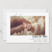 2つのエレガントベビー写真の誕生のお知らせ 案内状 (正面)