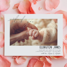 2つのエレガントベビー写真の誕生のお知らせ 案内状