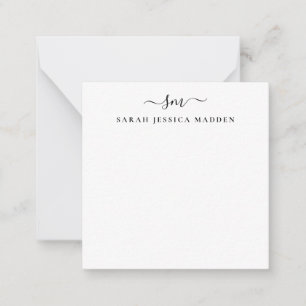 2つのエレガントモノグラムイニシャルスガーリークリプトのスワッシュ ノートカード