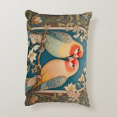2つのエレガントラブバードのヴィンテージかわいらしフローラ アクセントクッション (裏面(縦))